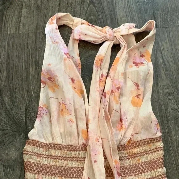 Free People Women's Brinkley Smocked Tank Orange Size XS - Picture 6 of 8